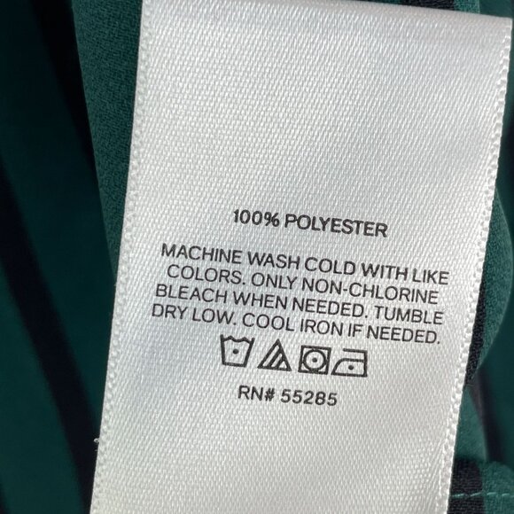 Express Portofino Shirt Womens Small Green Black Striped Button Up Blouse Top - Picture 4 of 7